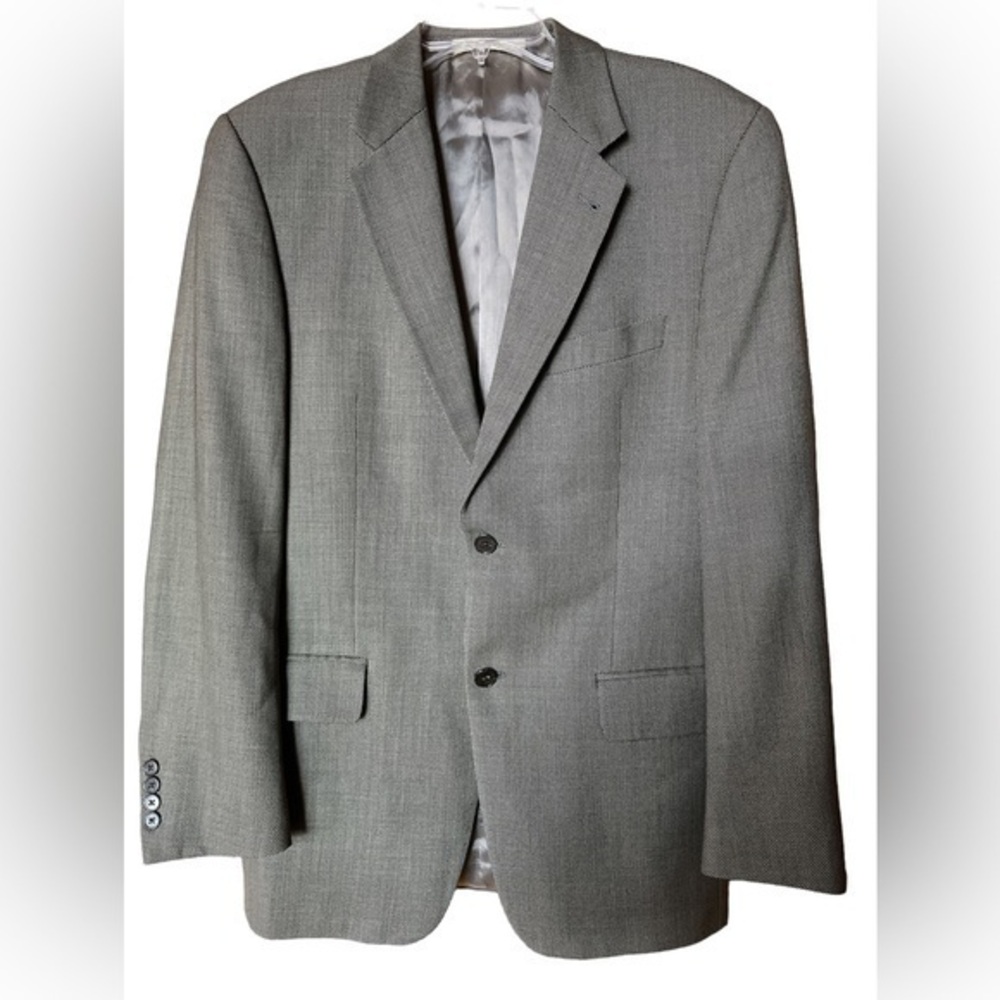 Joseph Abboud Wool Super 100s Sport Suit Coat 39R Brown‎ Pattern USA